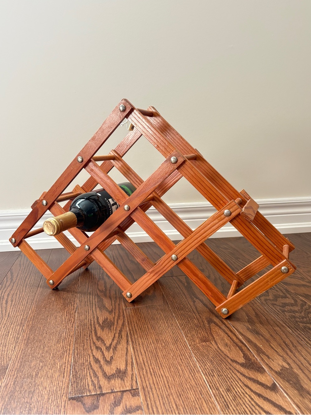 Sears Foldable Wooden Wine Rack Kitchen Storage